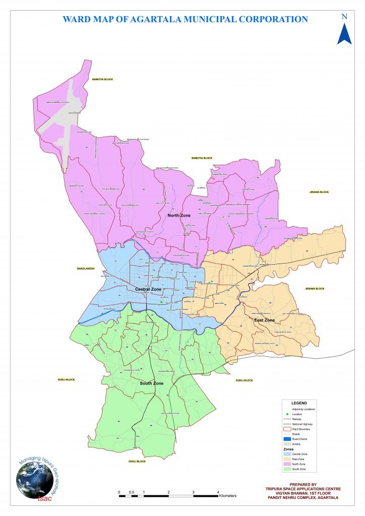 Ward Map Of Agartala Municipal Corporation