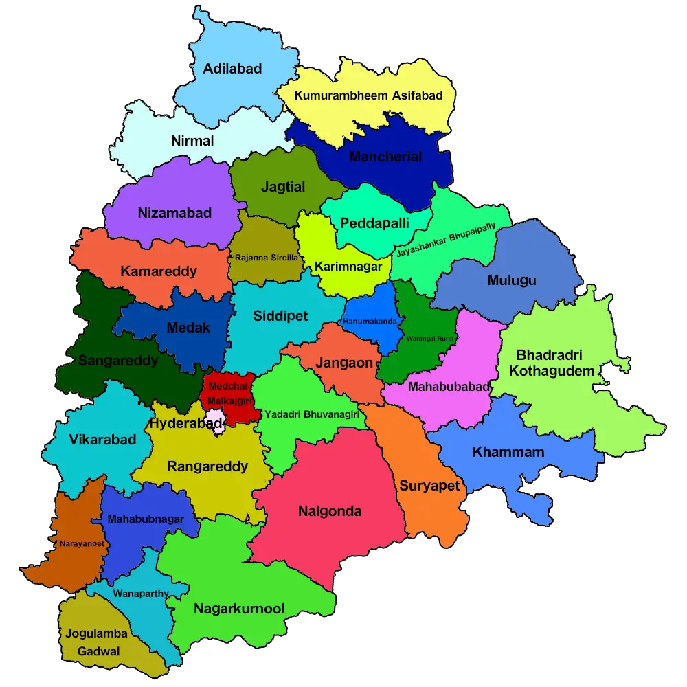 Telangana New District Map