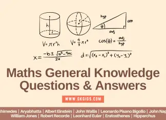 Maths General Knowledge Questions And Answers