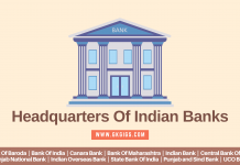 Indian Banks And Their Headquarters